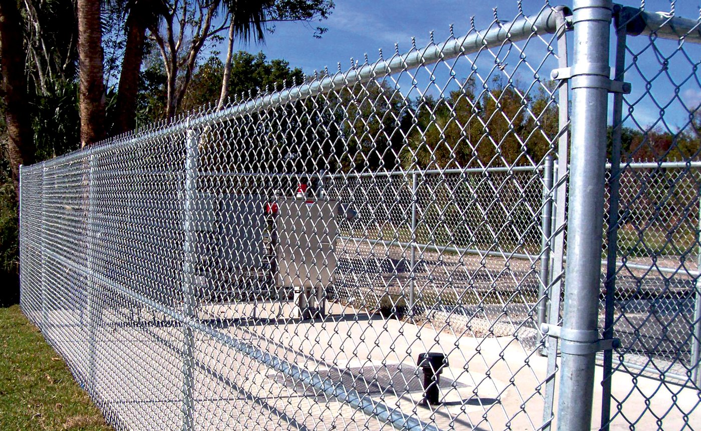 Galvanized chain link fence